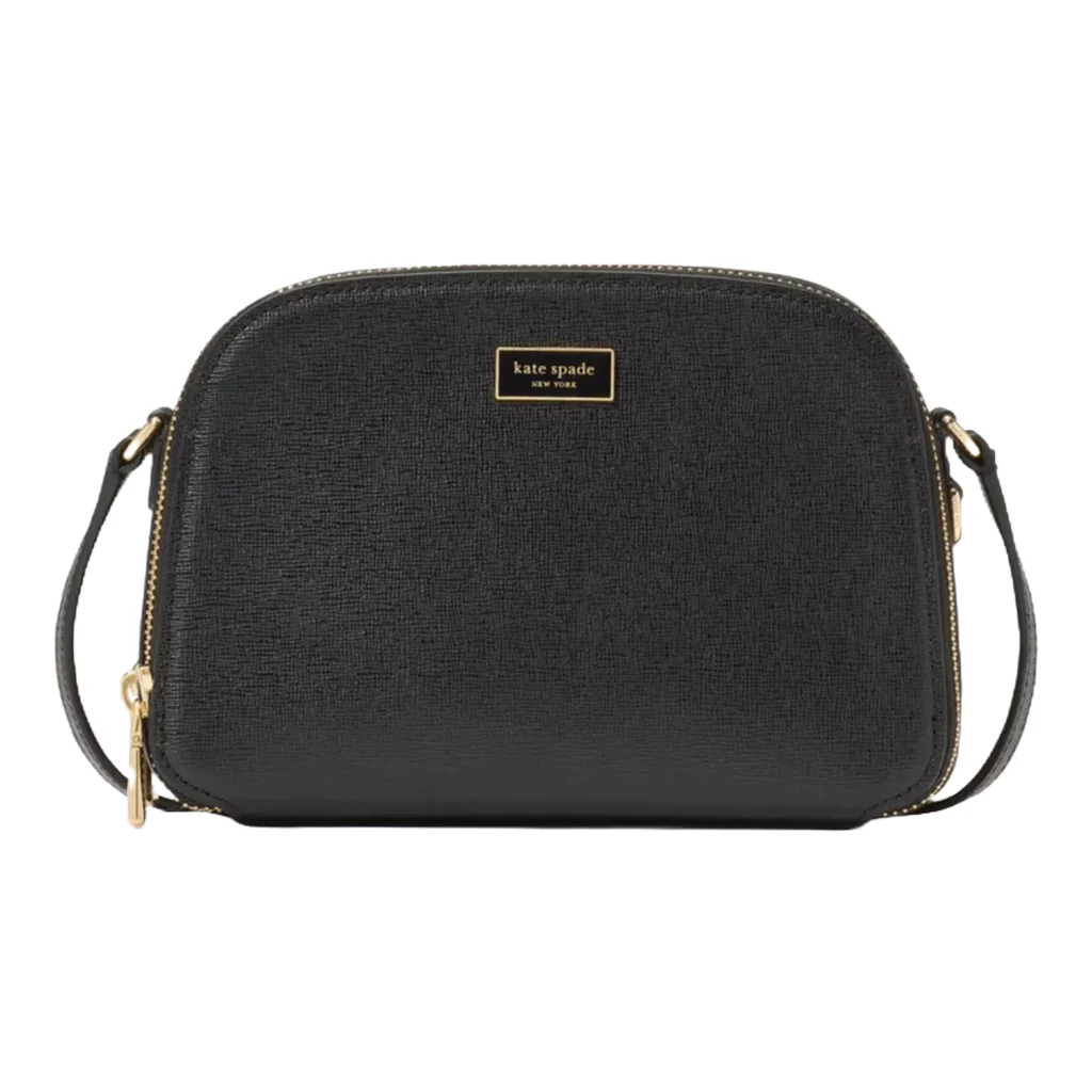 kate spade New York Black Serena Double Zip Dome Crossbody