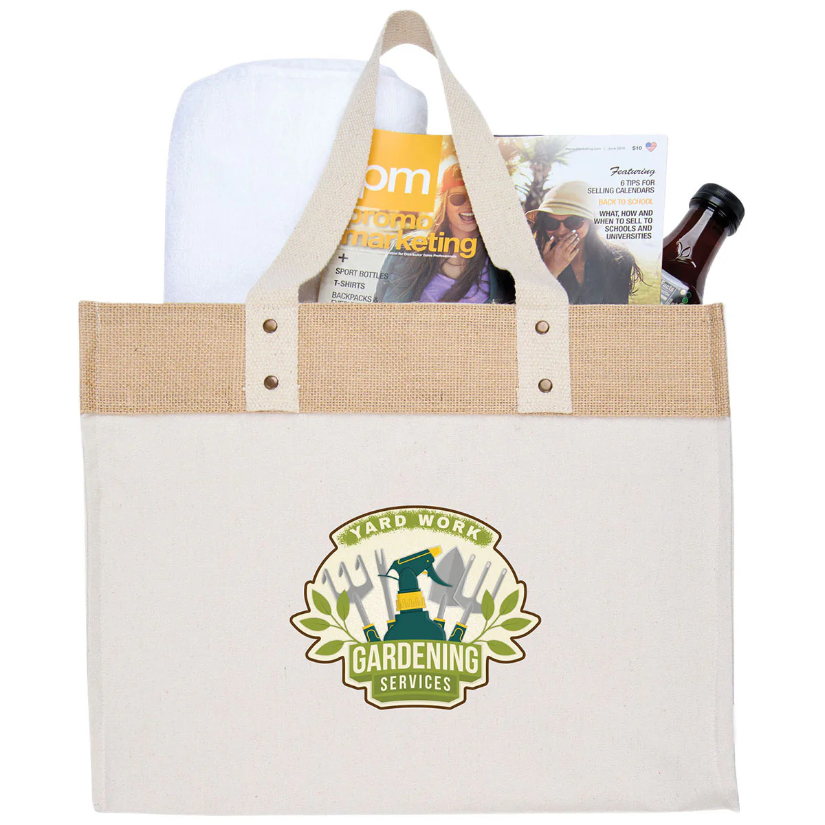 Logomark Natural Sophia Canvas Tote With Jute Trim - Image 4