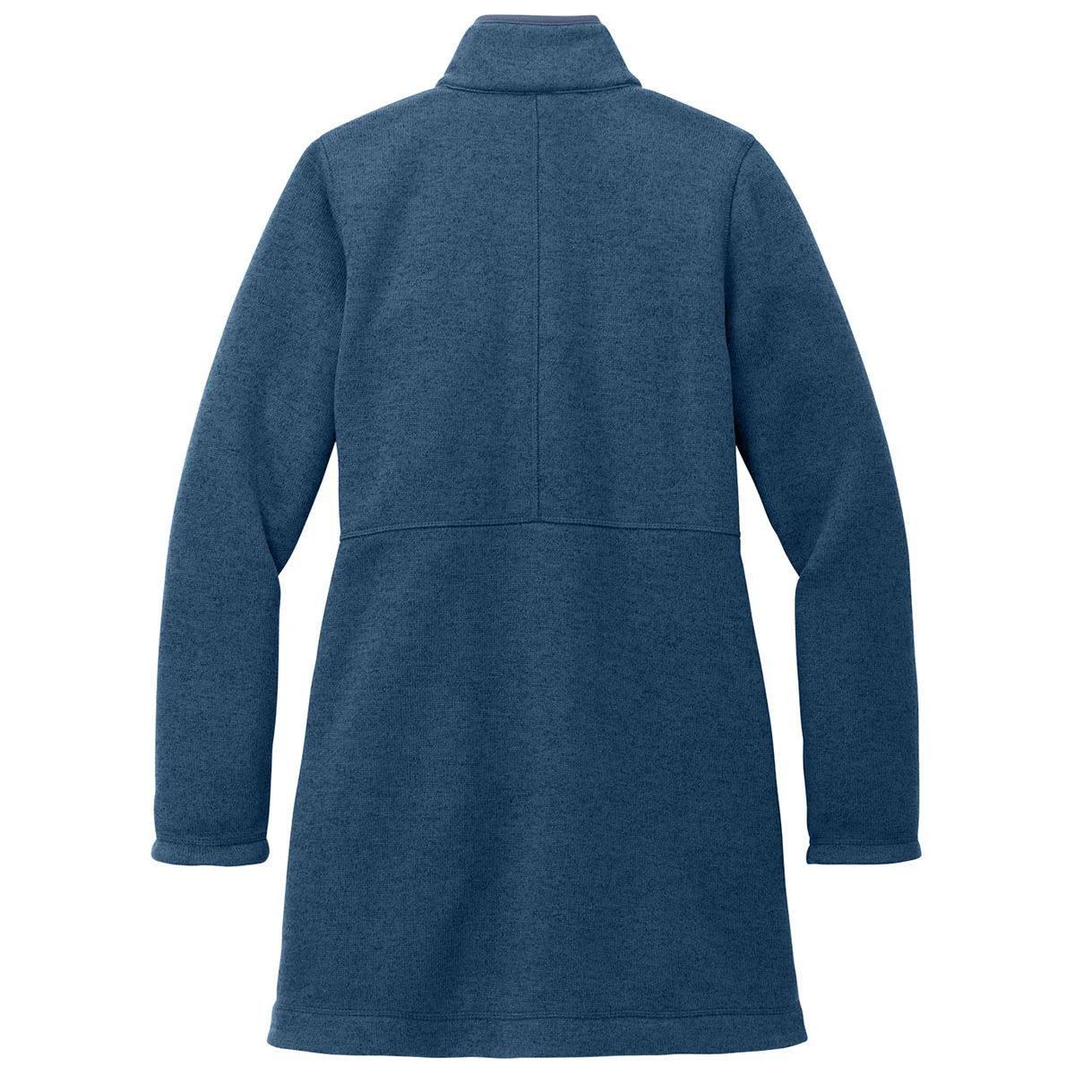 Port Authority Women's Insignia Blue Heather Arc Sweater Fleece Long Jacket - Image 2