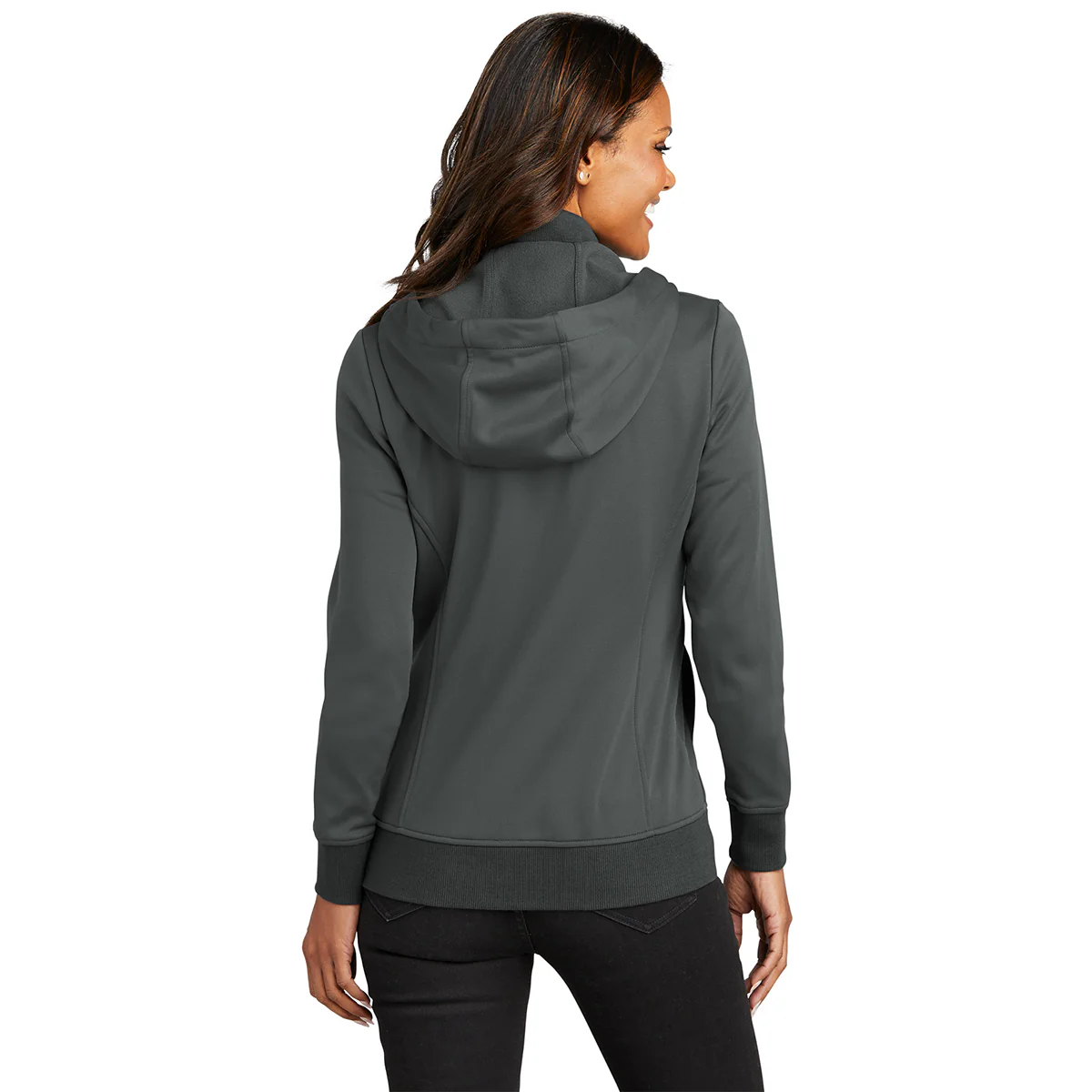 Port Authority Women's Graphite Smooth Fleece Hooded Jacket - Image 4