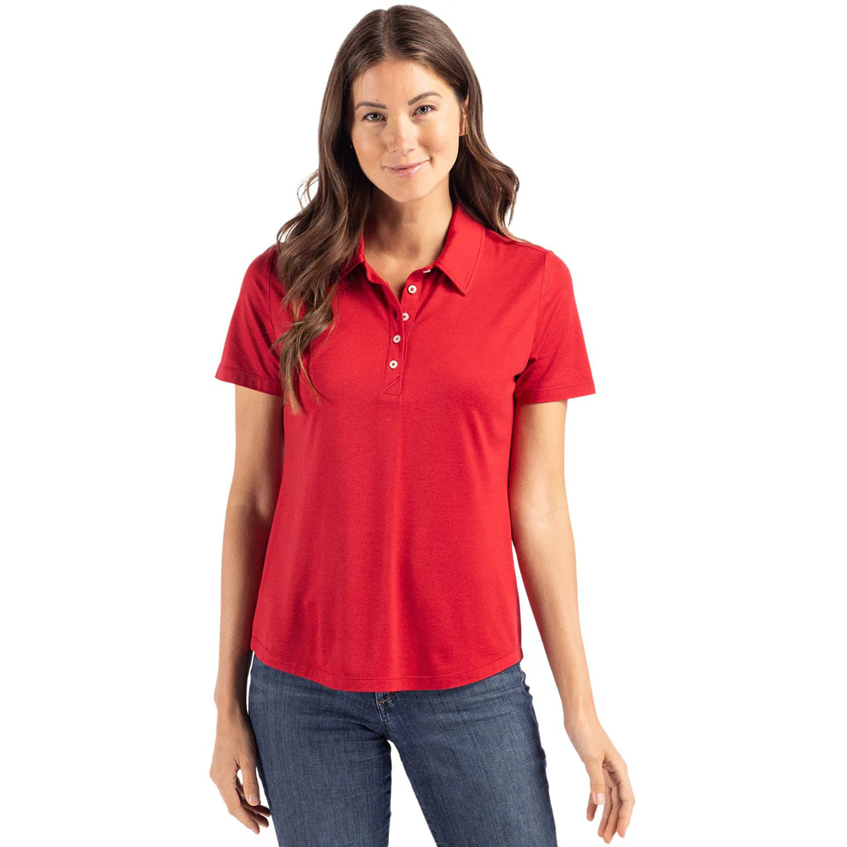 Cutter & Buck Women's Cardinal Red Coastline Epic Comfort Eco Recycled Polo - Image 3