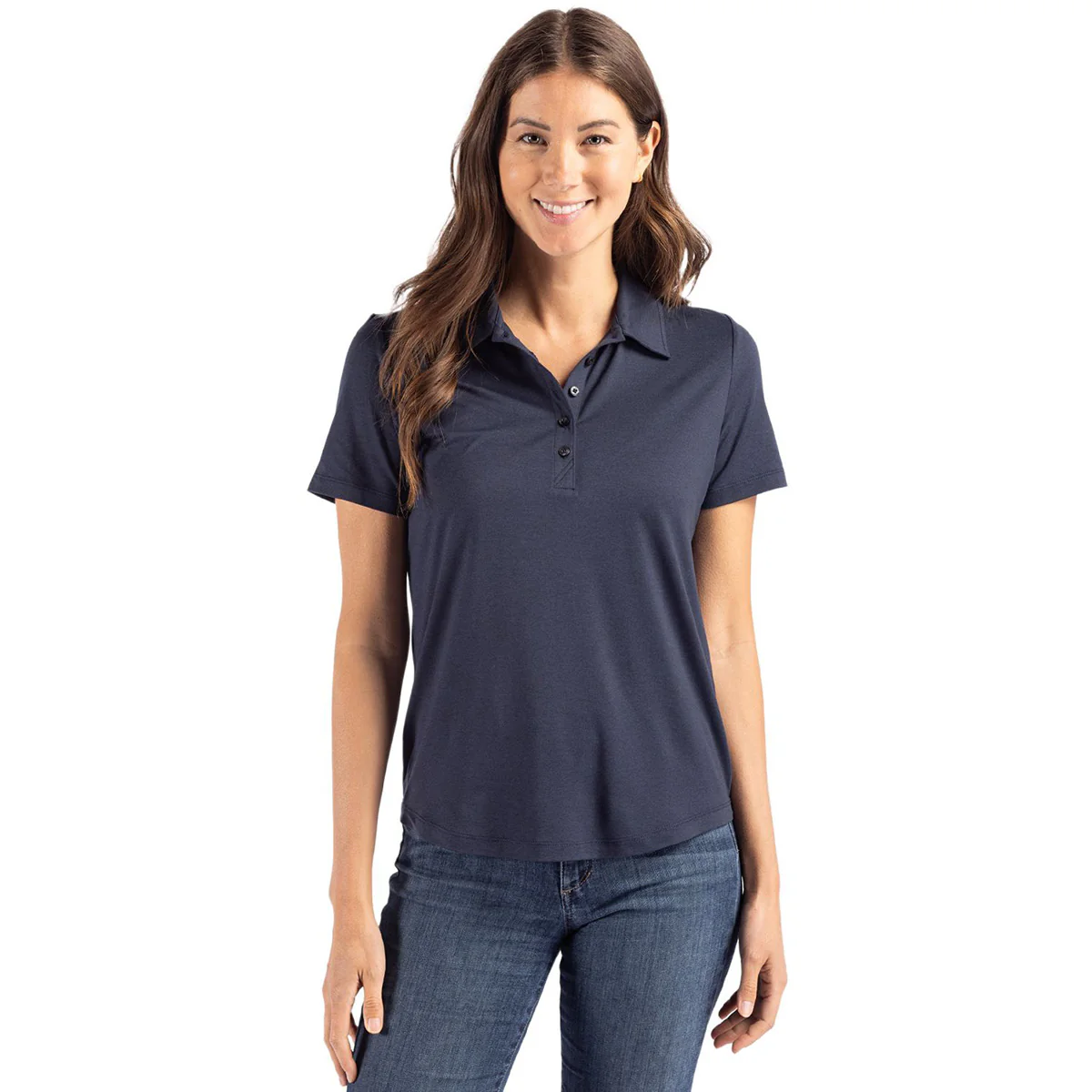 Cutter & Buck Women's Navy Blue Coastline Epic Comfort Eco Recycled Polo - Image 3