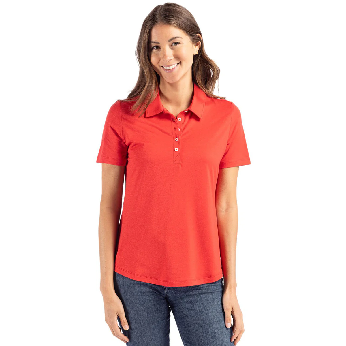 Cutter & Buck Women's Red Coastline Epic Comfort Eco Recycled Polo - Image 3