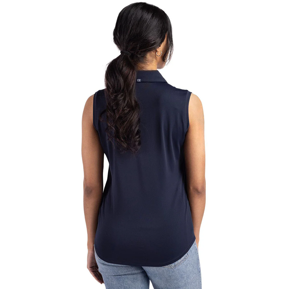 Cutter & Buck Women's Navy Blue Forge Eco Stretch Recycled Sleeveless Polo - Image 4