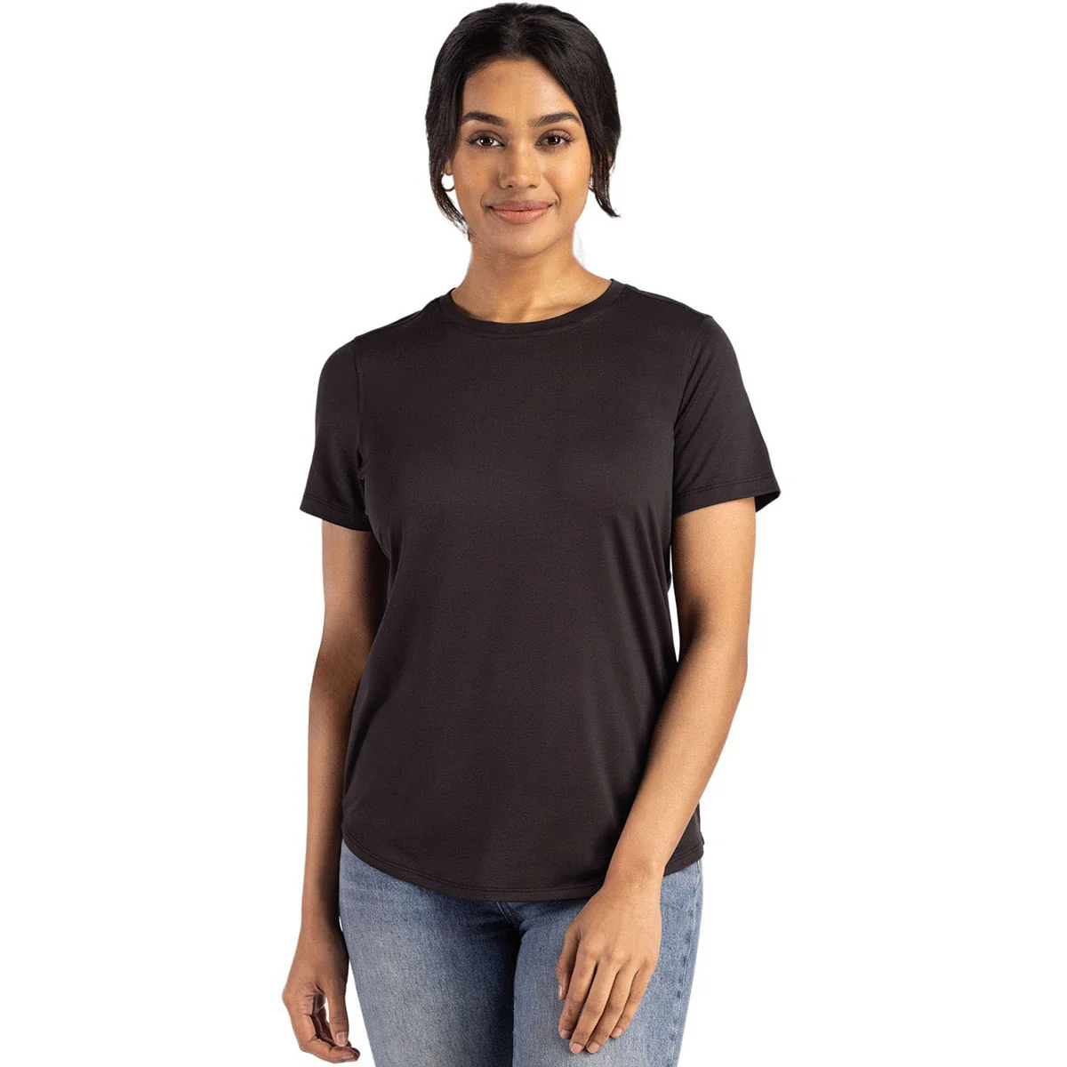 Cutter & Buck Women's Black Coastline Epic Comfort Recycled Short Sleeve Tee - Image 3