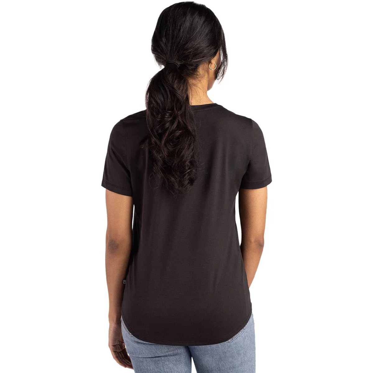 Cutter & Buck Women's Black Coastline Epic Comfort Recycled Short Sleeve Tee - Image 4