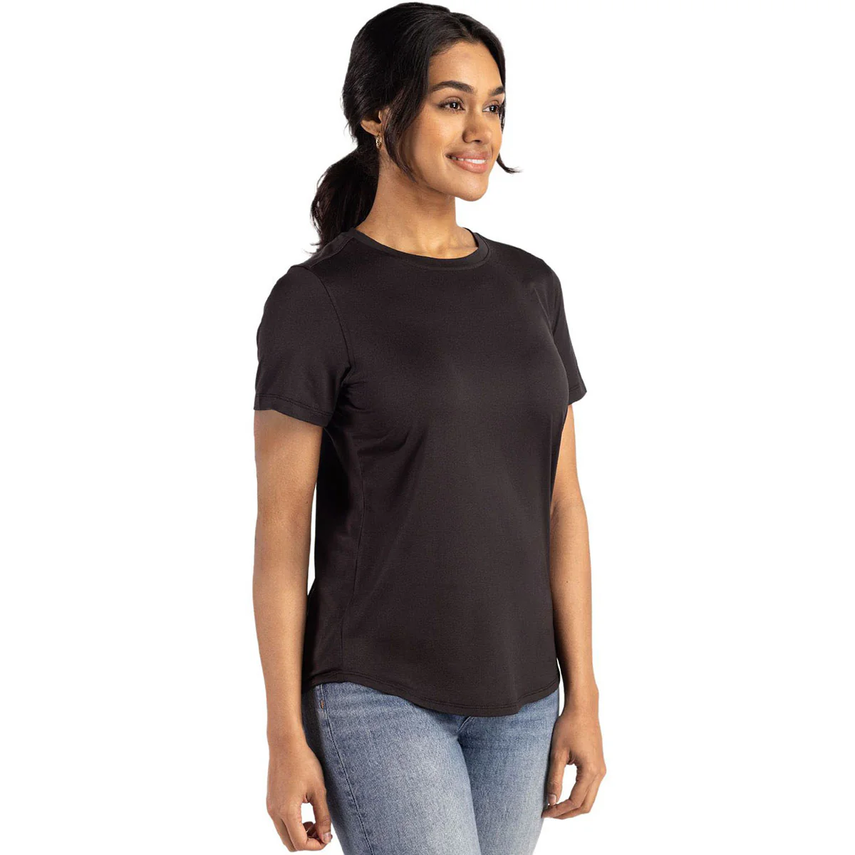 Cutter & Buck Women's Black Coastline Epic Comfort Recycled Short Sleeve Tee - Image 5