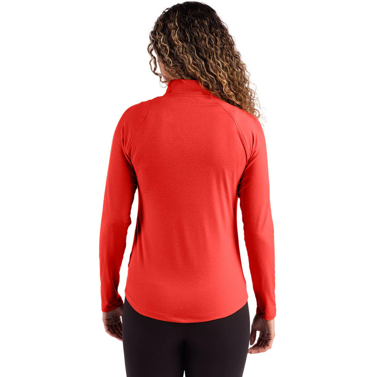 Cutter & Buck Women's Red Coastline Epic Comfort Recycled Quarter Zip - Image 4