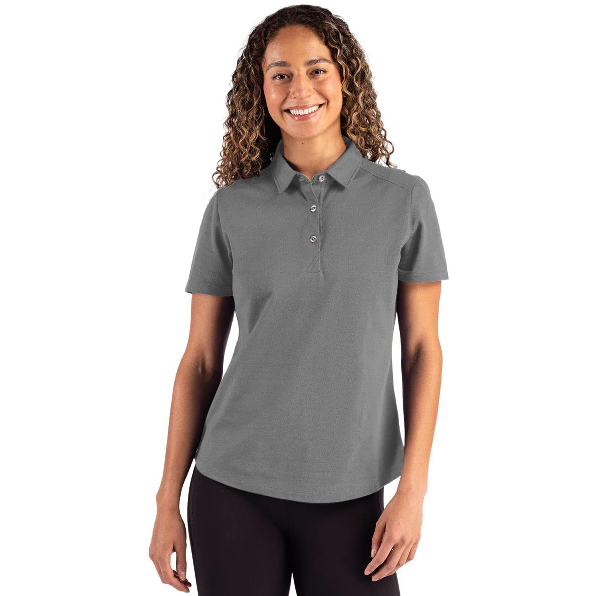 Cutter & Buck Women's Elemental Grey Advantage Refresh Epic Confidence Recycled Tri-Blend Pique Polo - Image 3