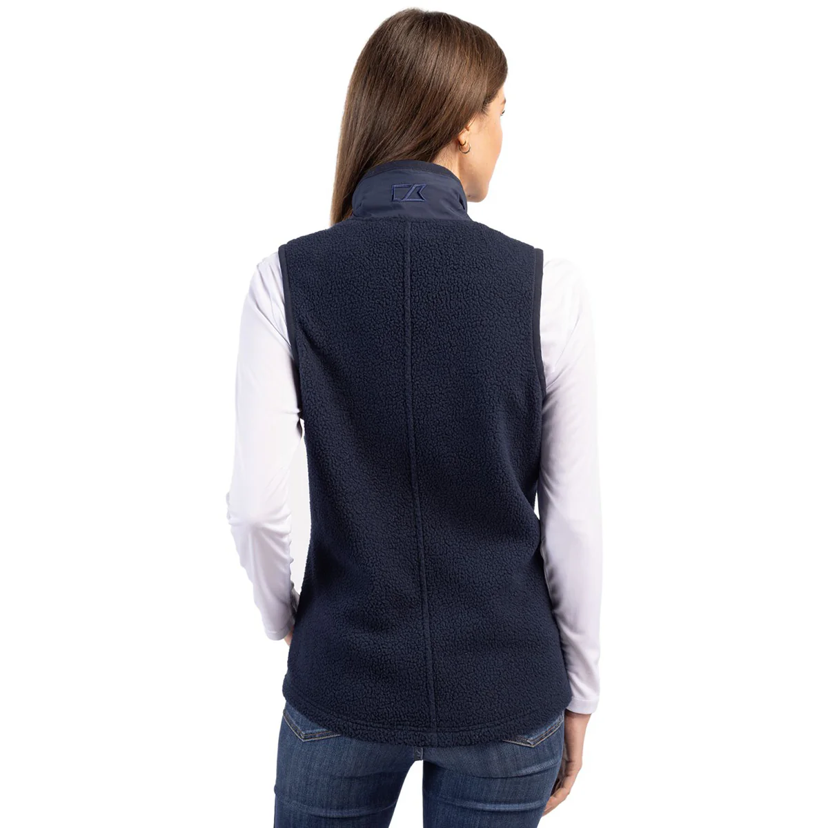 Cutter & Buck Women's Navy Blue Cascade Eco Sherpa Fleece Vest - Image 4