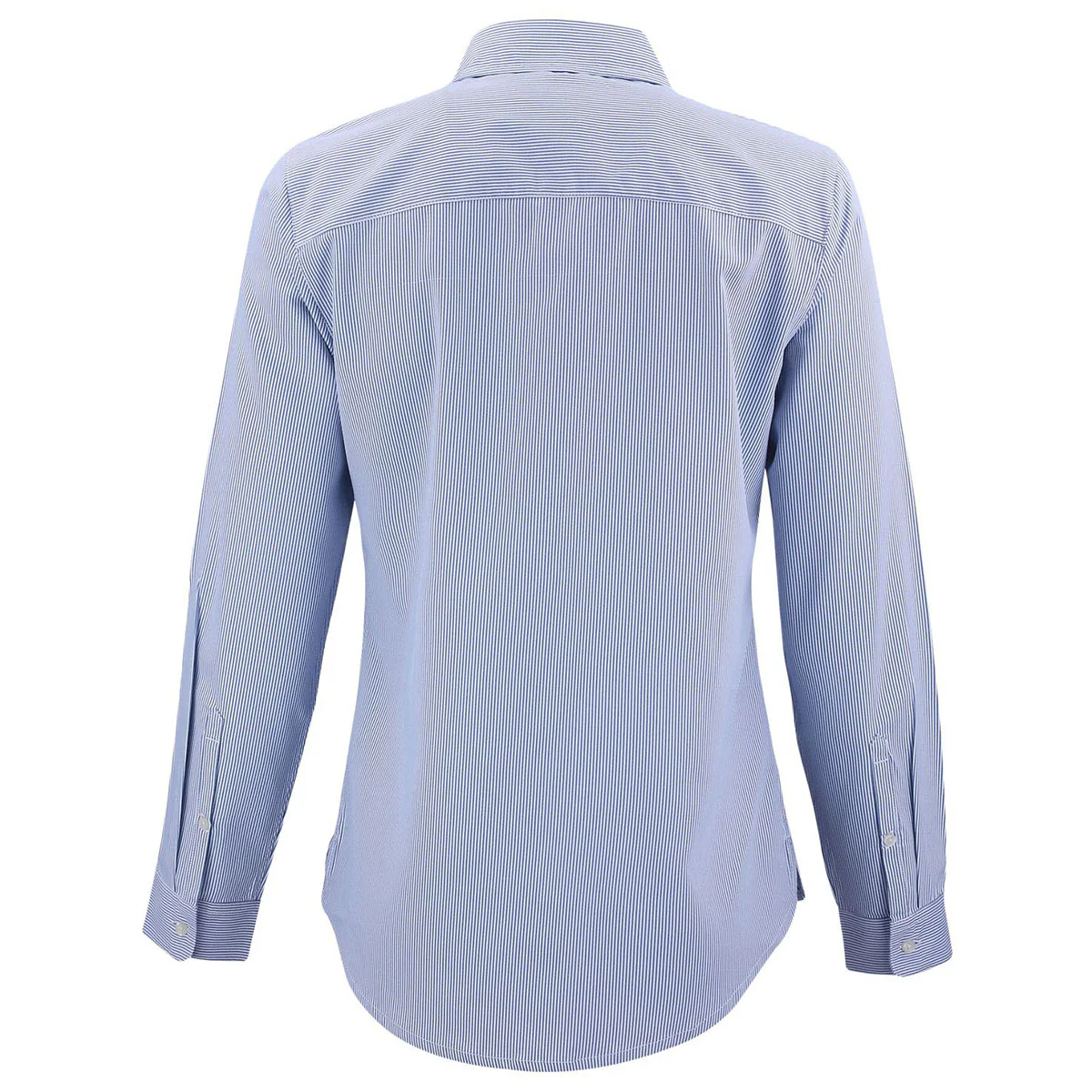 Cutter & Buck Women's Tour Blue/White Skyline Epic Confidence Recycled Pinstripe Long Sleeve Dress Shirt - Image 2