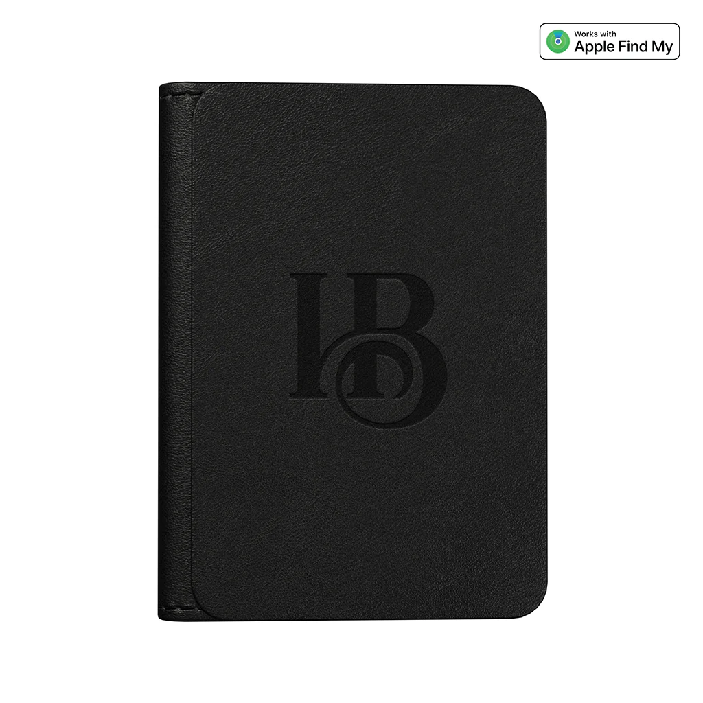 Spector & Co. Black Pulse Passport Holder with Apple Find My