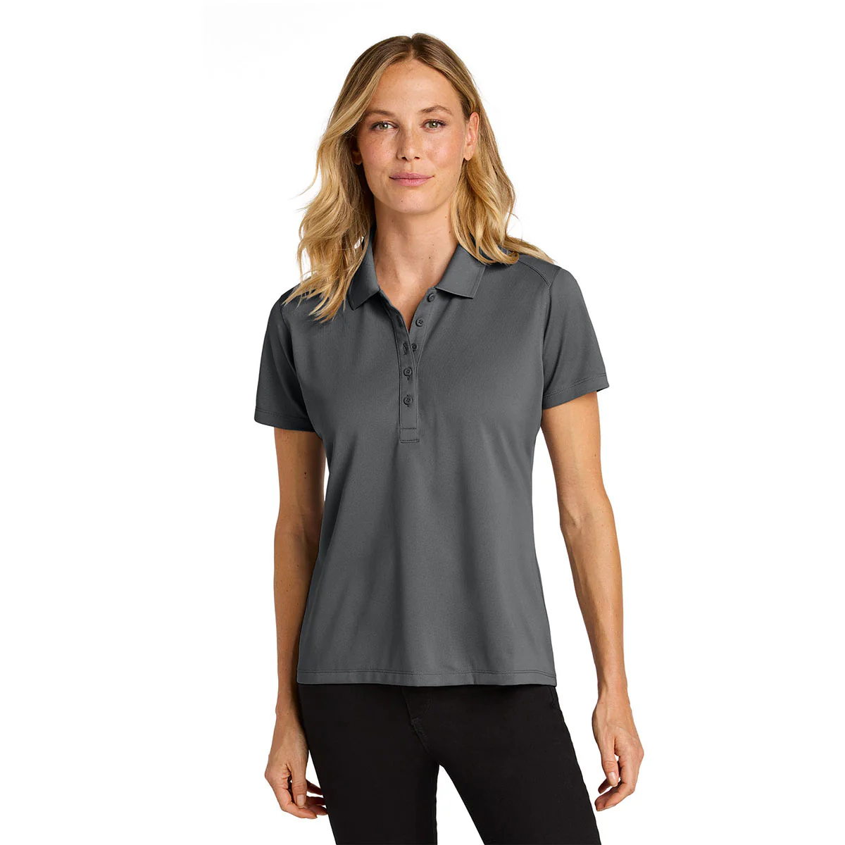Port Authority Women's Storm Grey Wearever Performance Pique Polo - Image 3