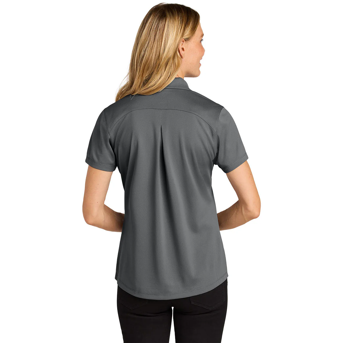 Port Authority Women's Storm Grey Wearever Performance Pique Polo - Image 4