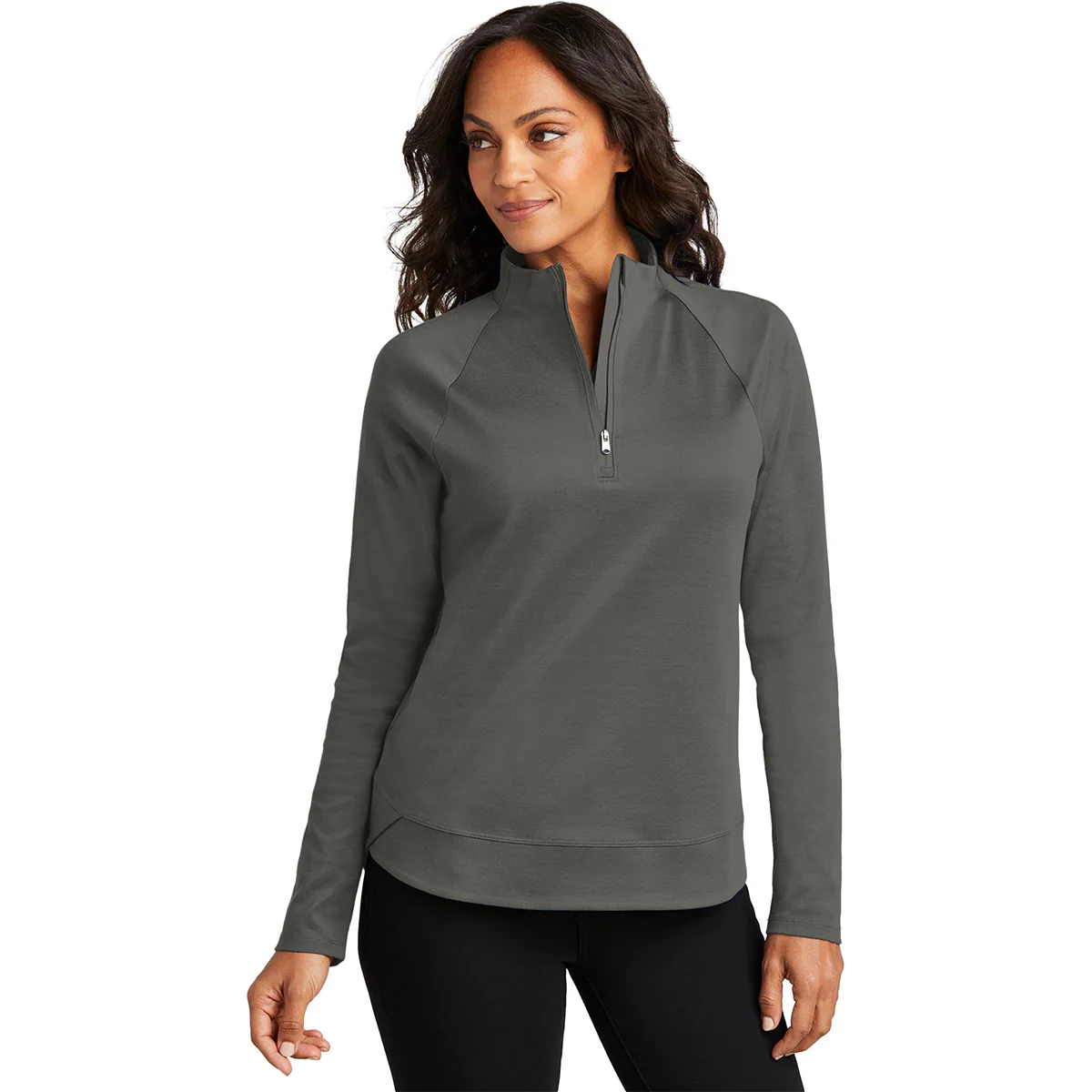 Port Authority Women's Grey Steel C-FREE Cypress 1/4 Zip - Image 3