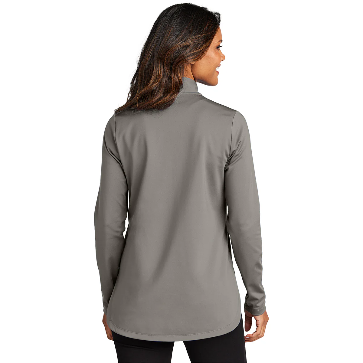 Port Authority Women's Smoke Grey C-FREE Double Knit 1/4-Zip - Image 4