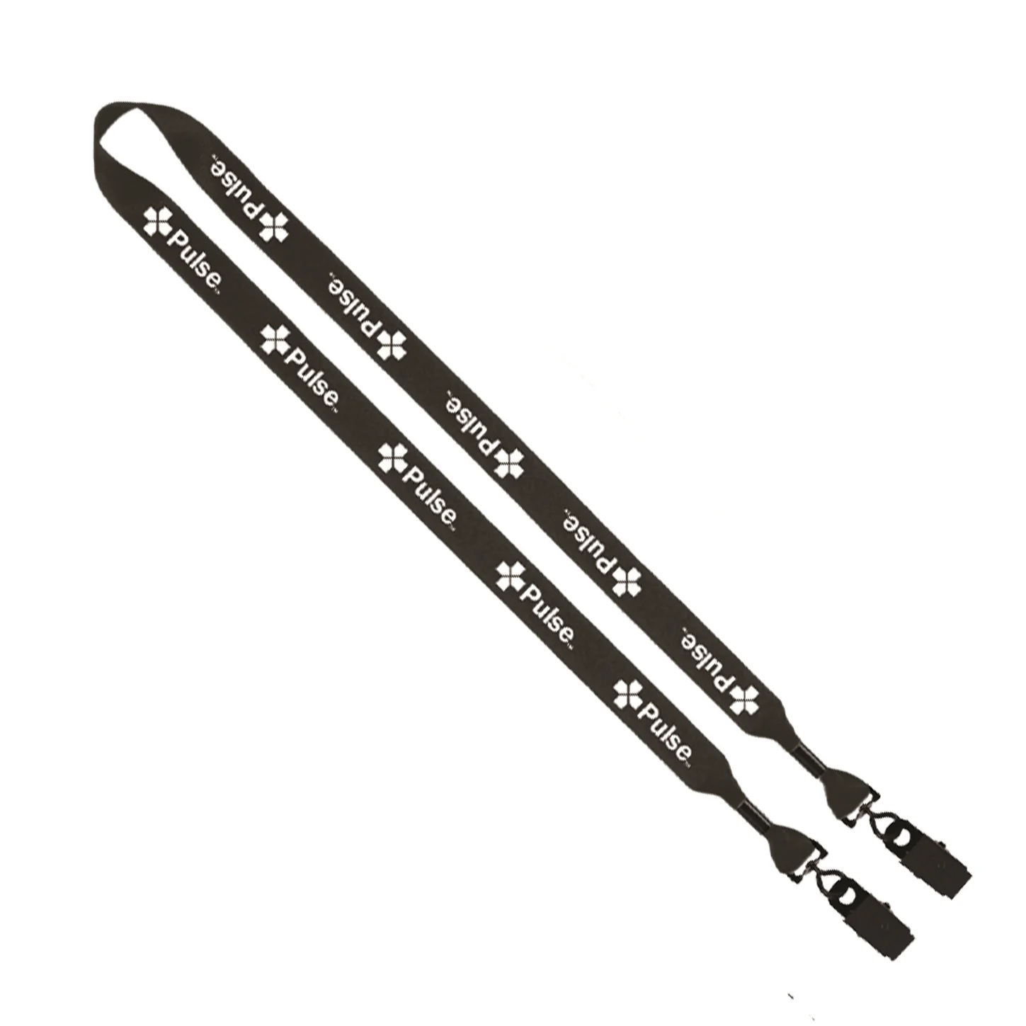 Snugz Black 3/4" 2-Ended Polyester Lanyard with Metal Crimp & Metal Bulldog Clip