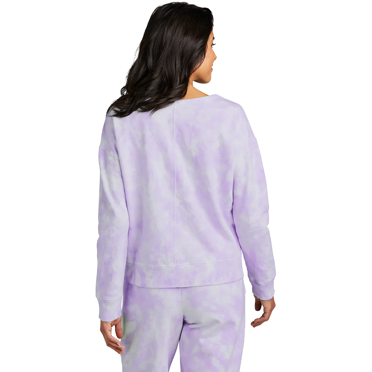 Port & Company Women's Amethyst Beach Wash Cloud Tie-Dye V-Neck Sweatshirt - Image 4