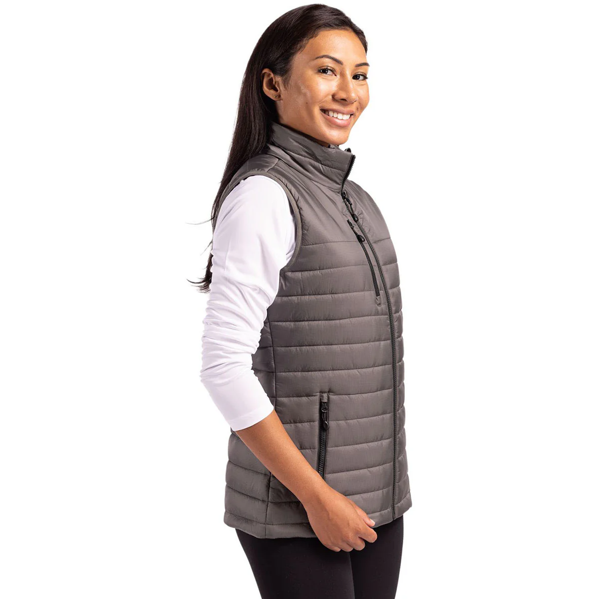 Clique Women's Pure Slate Valhalla Full Zip Puffer Vest - Image 5