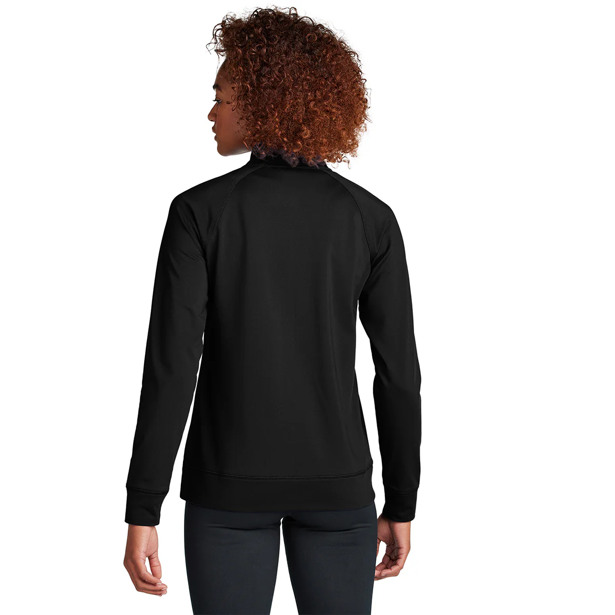 Sport-Tek Women's Black Sport-Wick Stretch Full-Zip Cadet Jacket - Image 4