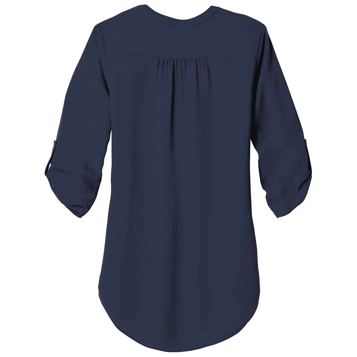 Port Authority Women's True Navy 3/4-Sleeve Tunic Blouse - Image 2