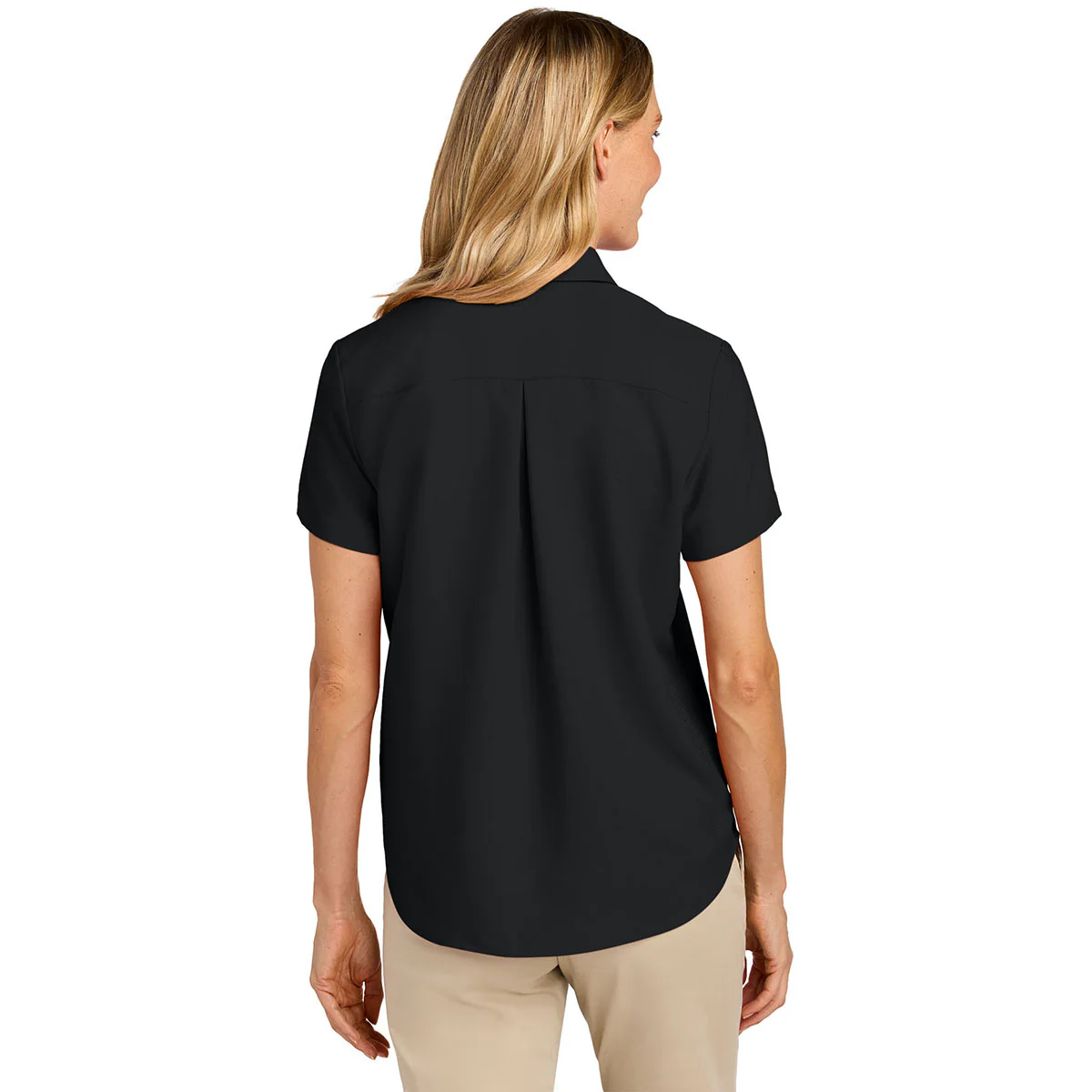 Port Authority Women's Deep Black Short Sleeve UV Dockside Shirt - Image 4
