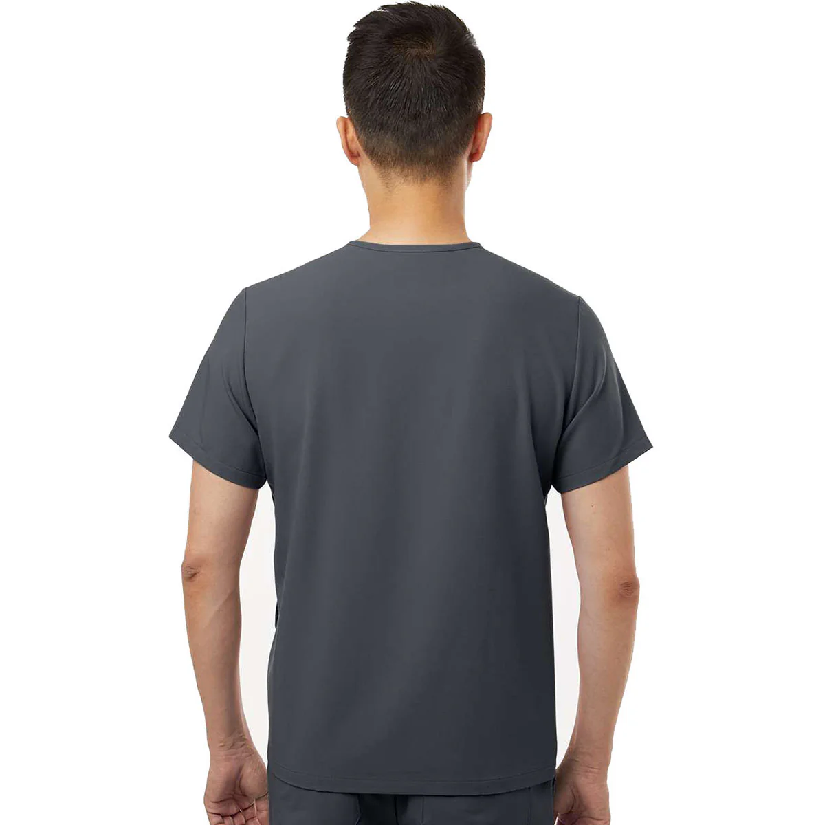 Jaanuu Men's Carbon Grey Platt 3-Pocket Scrub V-Neck Top - Image 4