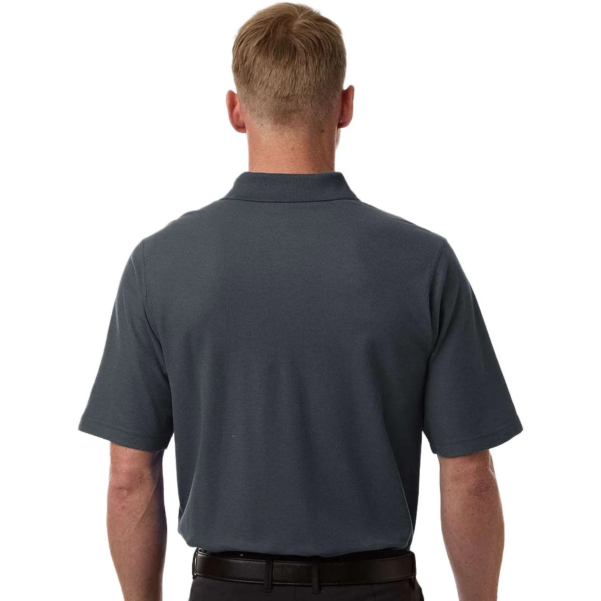 Harriton Men's Dark Charcoal Tall Maverick CVC Pique Polo - Image 4