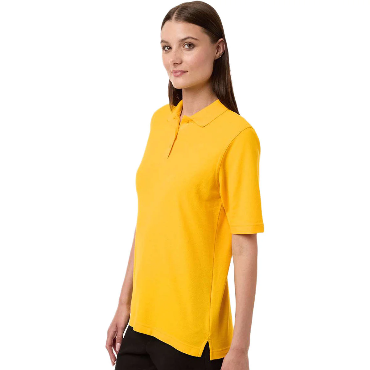 Harriton Women's Sunray Yellow Maverick CVC Pique Polo - Image 5