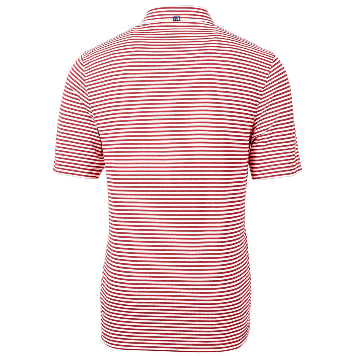 Cutter & Buck Men's Cardinal Red Virtue Eco Pique Stripped Recycled Polo - Image 2
