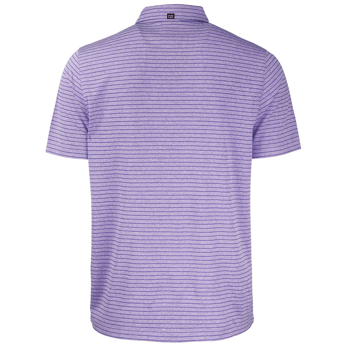 Cutter & Buck Men's College Purple Heather Forge Eco Heather Stripe Stretch Recycled Polo - Image 2