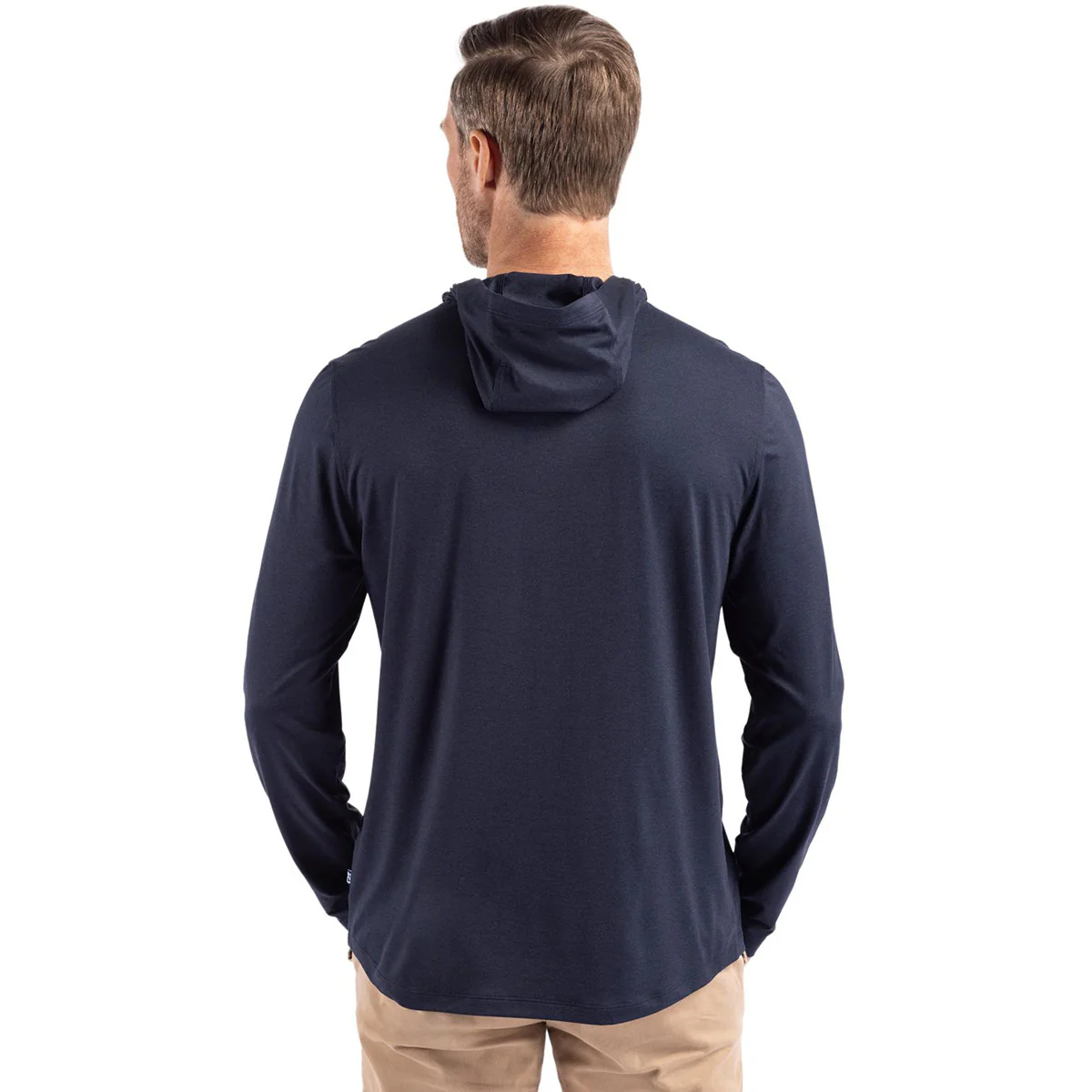 Cutter & Buck Men's Navy Blue Coastline Epic Comfort Eco Recycled Hooded Shirt - Image 4