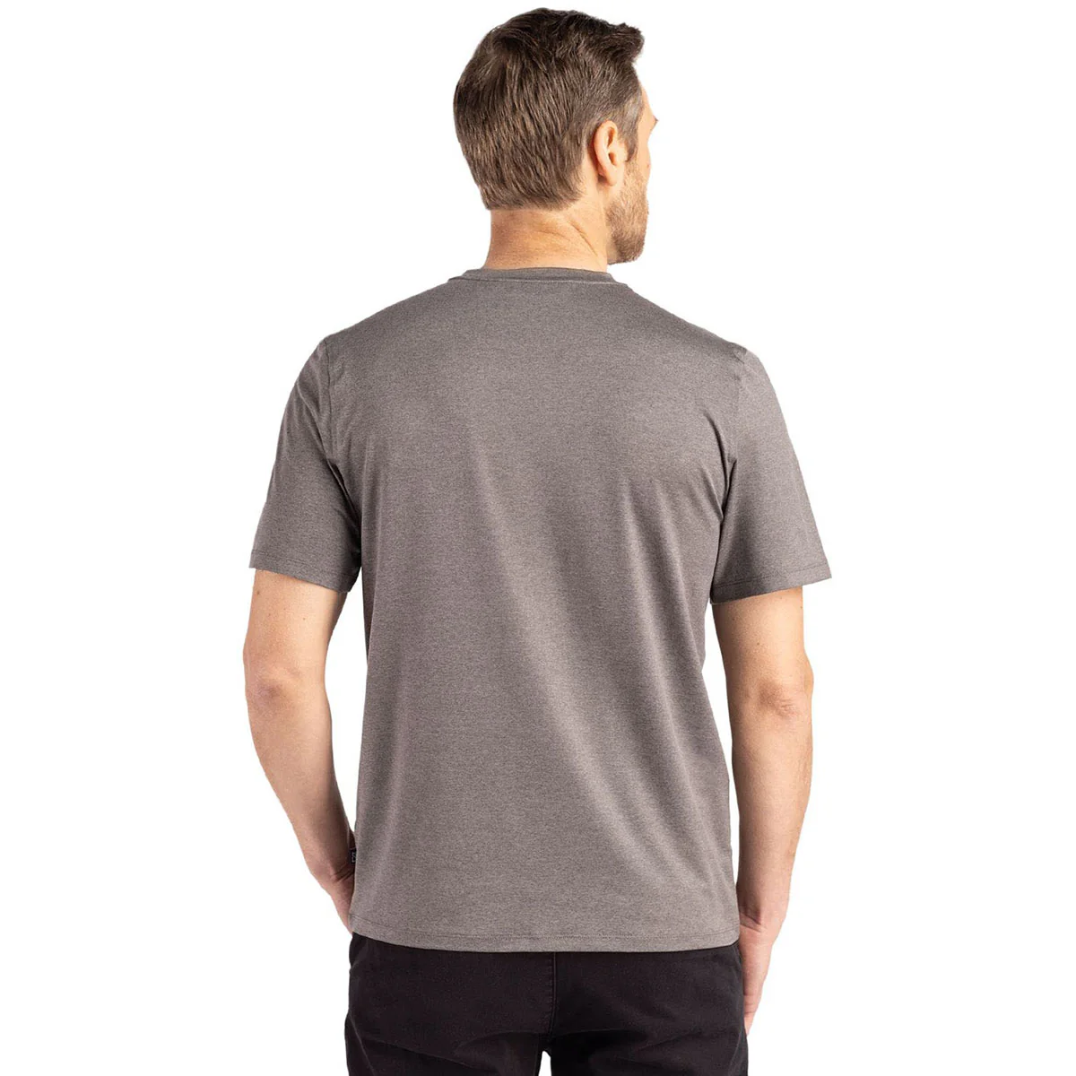 Cutter & Buck Men's Elemental Grey Coastline Epic Comfort Recycled Short Sleeve Tee - Image 4
