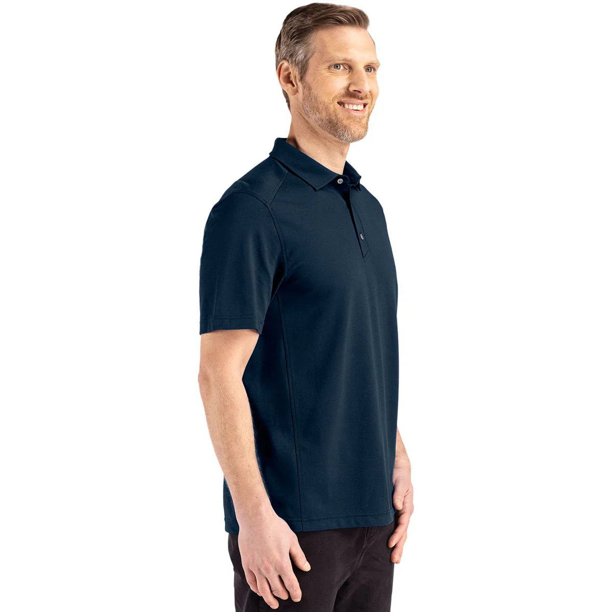 Cutter & Buck Men's Liberty Navy Advantage Refresh Epic Confidence Recycled Tri-Blend Pique Polo - Image 5