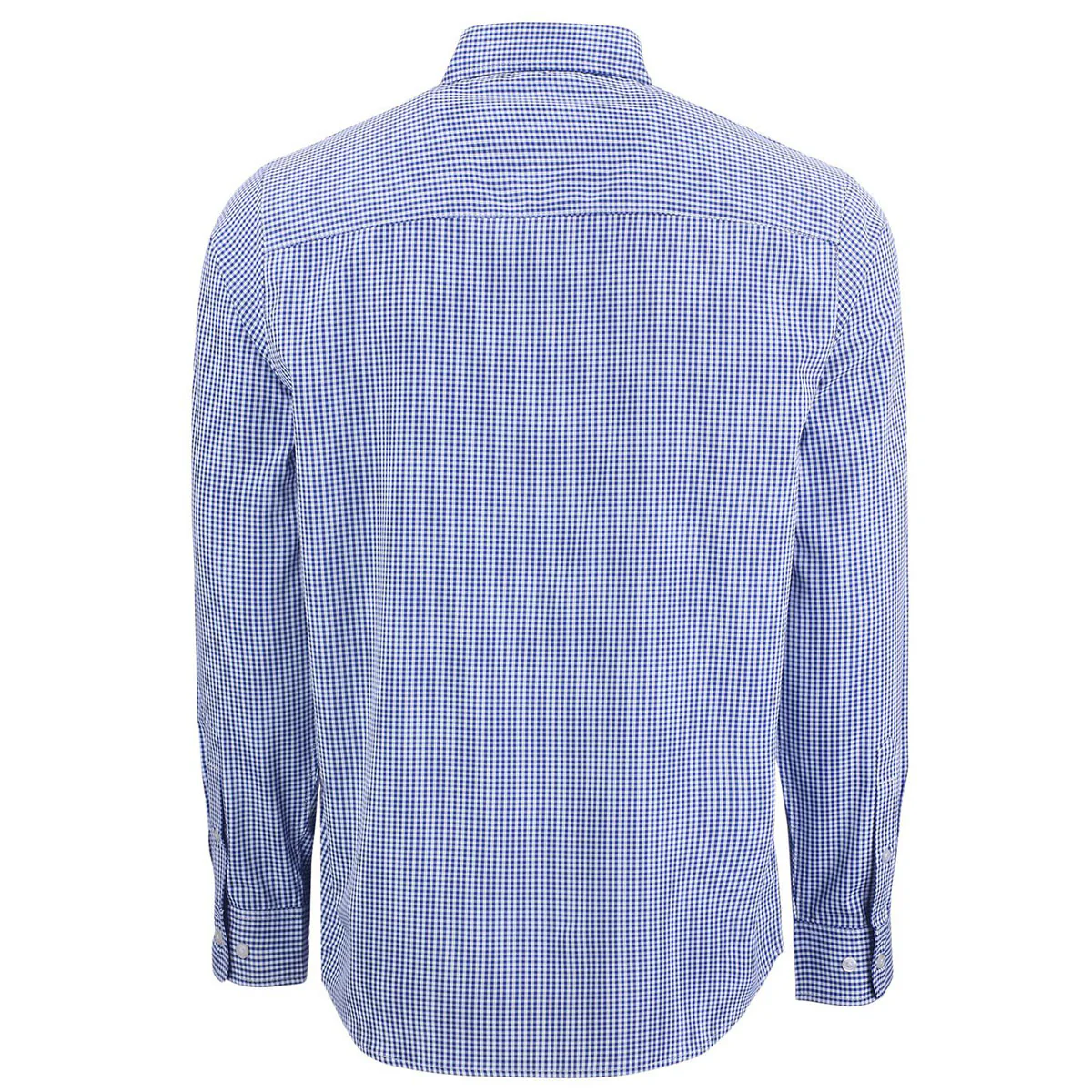 Cutter & Buck Men's Tour Blue/White Skyline Epic Confidence Recycled Gingham Long Sleeve Dress Shirt - Image 2