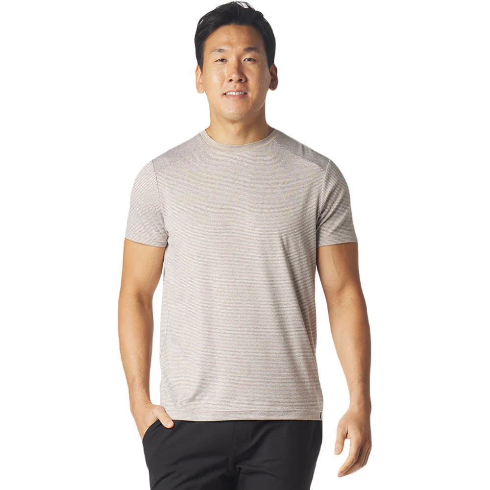 Glyder Men's Sand Stone and White Stripe Salton Short Sleeve - Image 2
