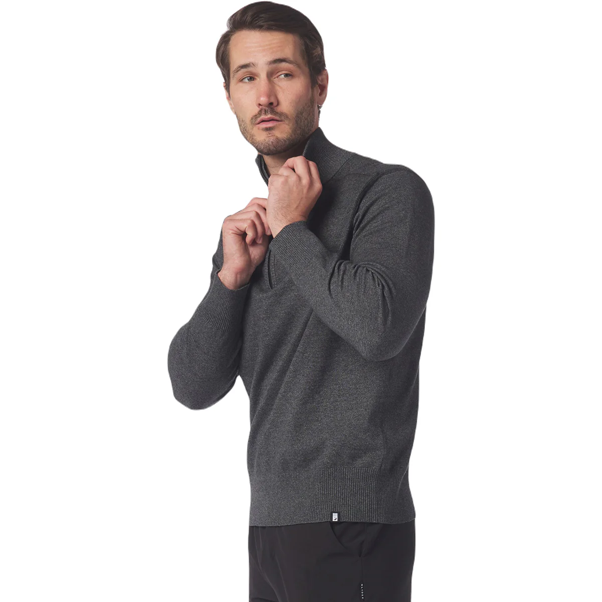 Glyder Men's Black Heather Ace 1/4 Zip - Image 3