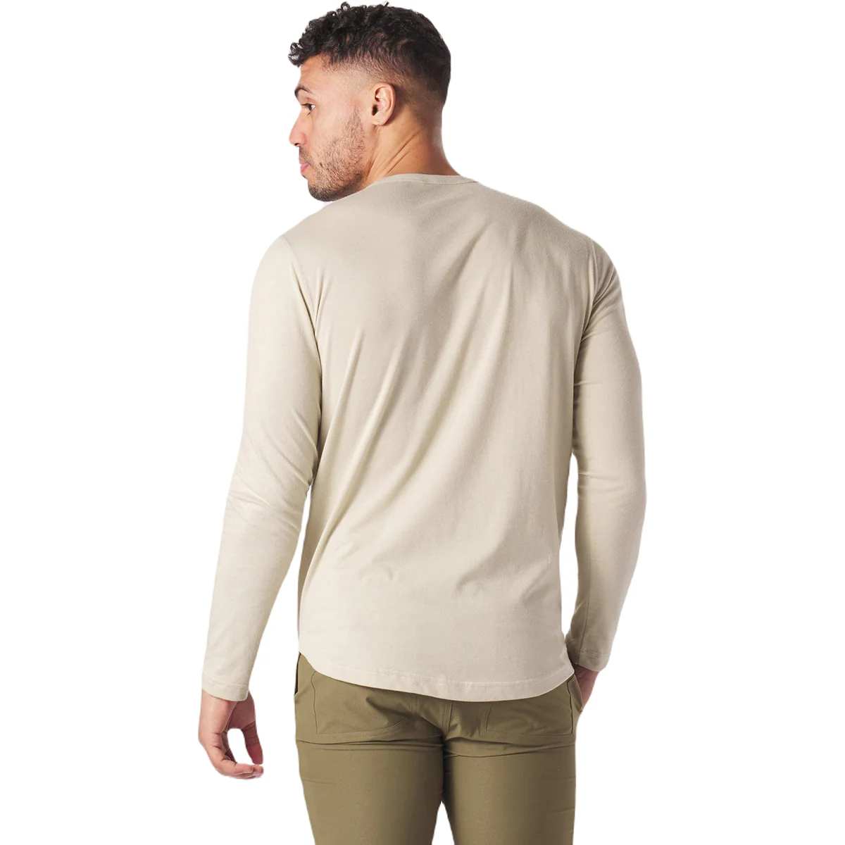 Glyder Men's Linen Heather Do No Harm Long Sleeve Henley - Image 2
