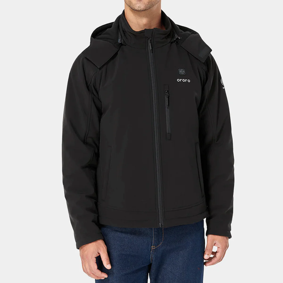 Ororo Men's Black Classic Heated Jacket - Image 2