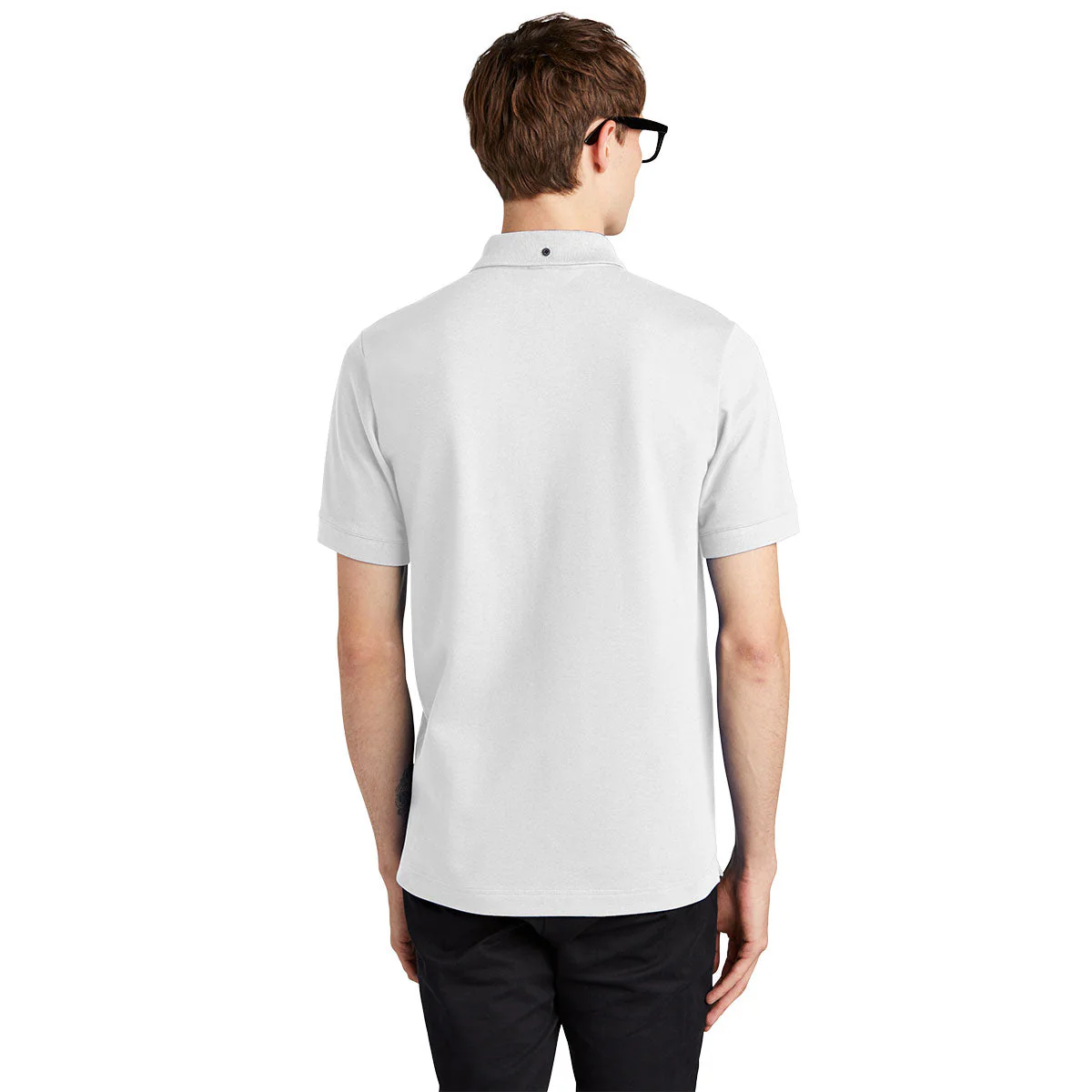 Mercer+Mettle Men's White Stretch Heavyweight Pique Polo - Image 6