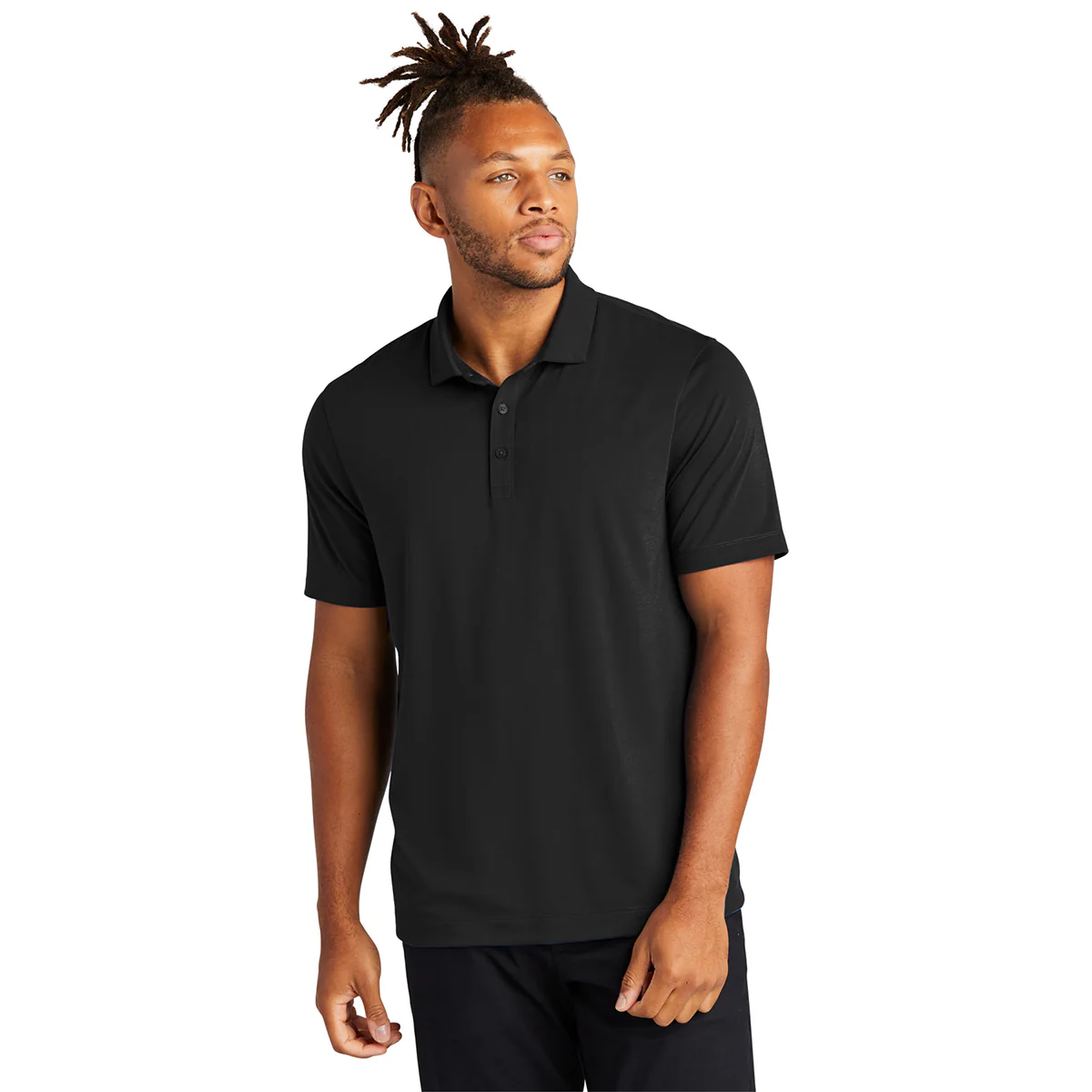 Mercer+Mettle Men's Deep Black Stretch Jersey Polo - Image 3