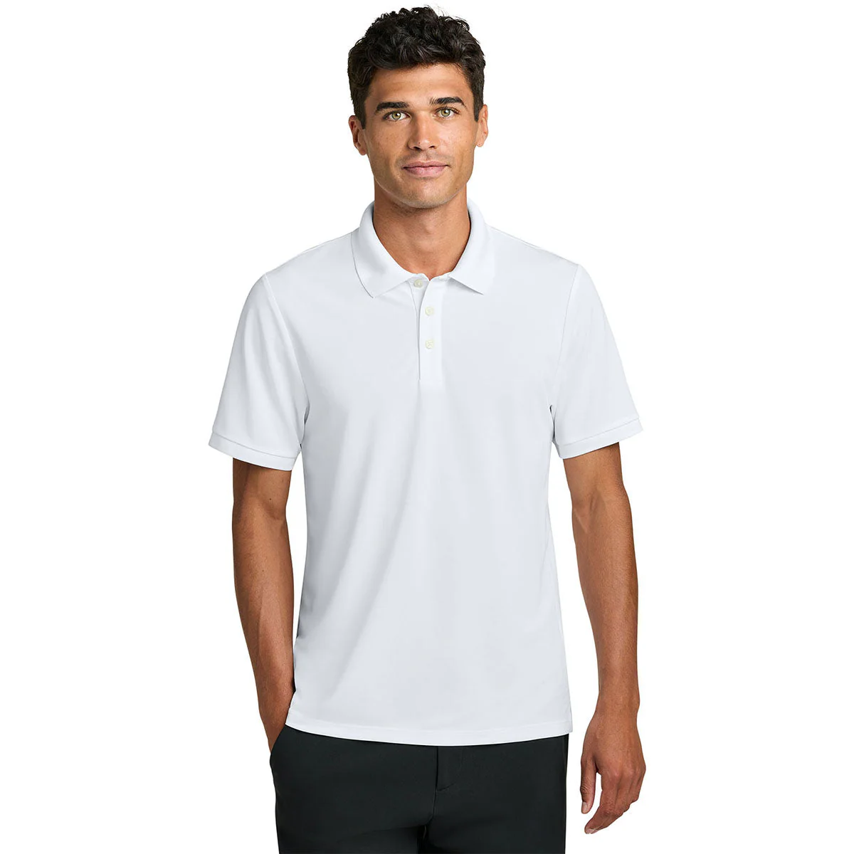 Mercer+Mettle Men's White Everyday Performance Polo - Image 3