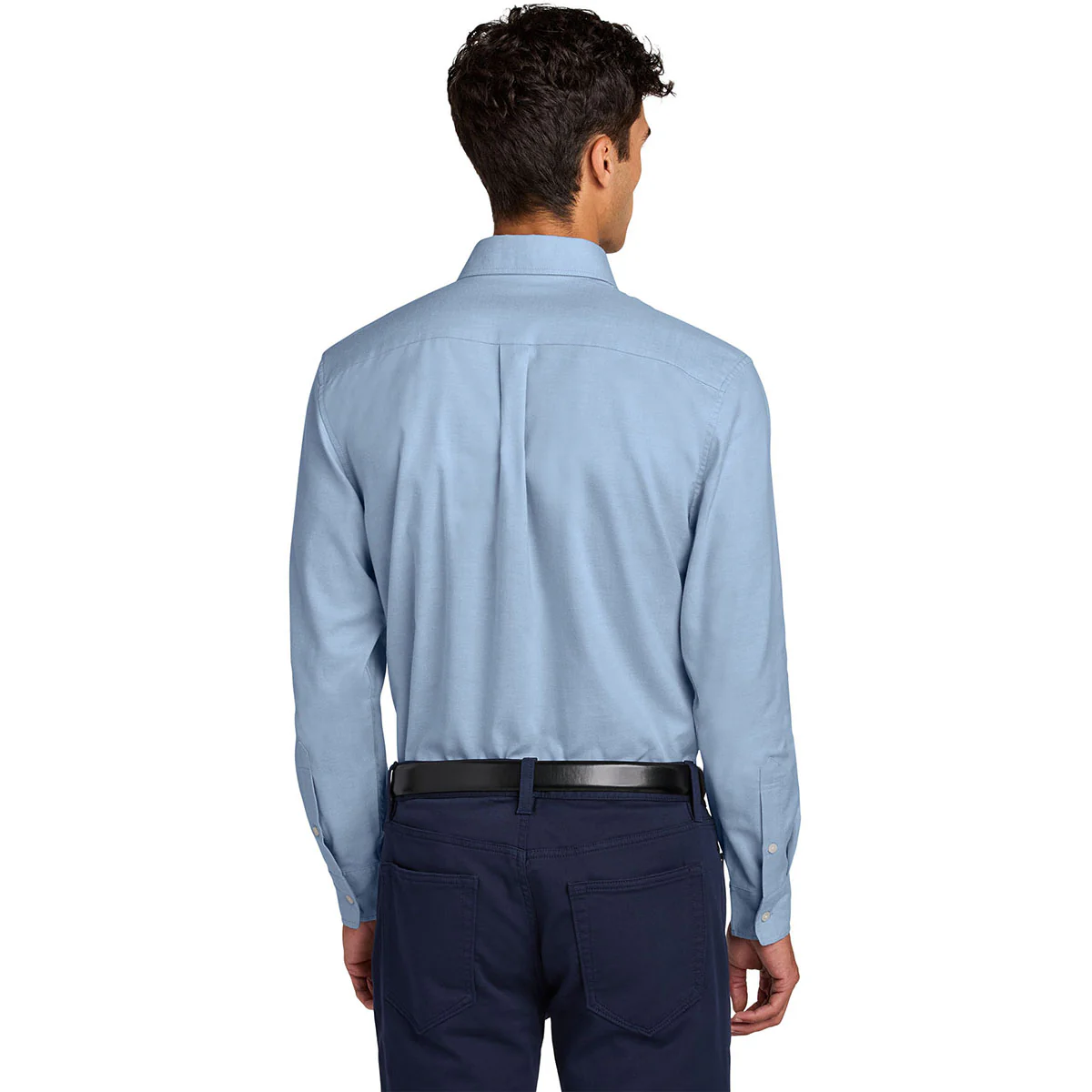 Mercer+Mettle Men's Cobalt Long Sleeve Modern Oxford Shirt - Image 4
