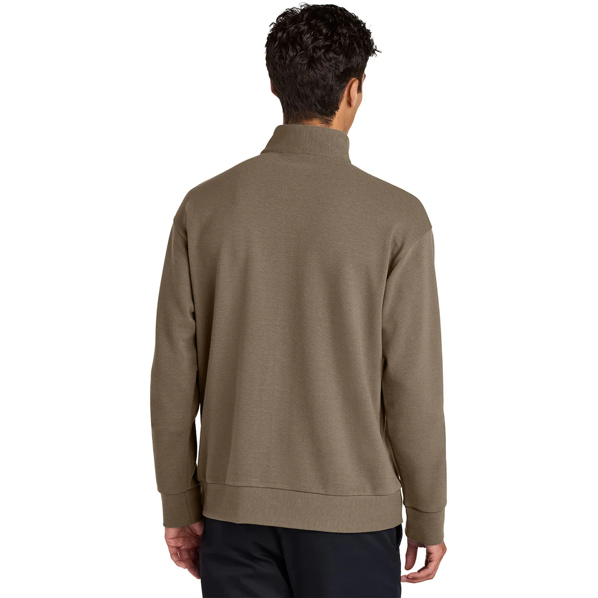 Mercer+Mettle Men's Warm Taupe Linear Texture 1/4-Zip - Image 4