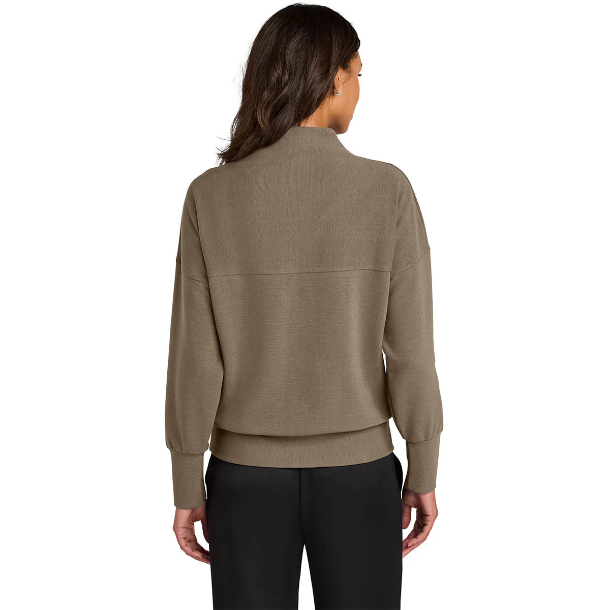 Mercer+Mettle Women's Warm Taupe Linear Texture 1/4-Zip - Image 4