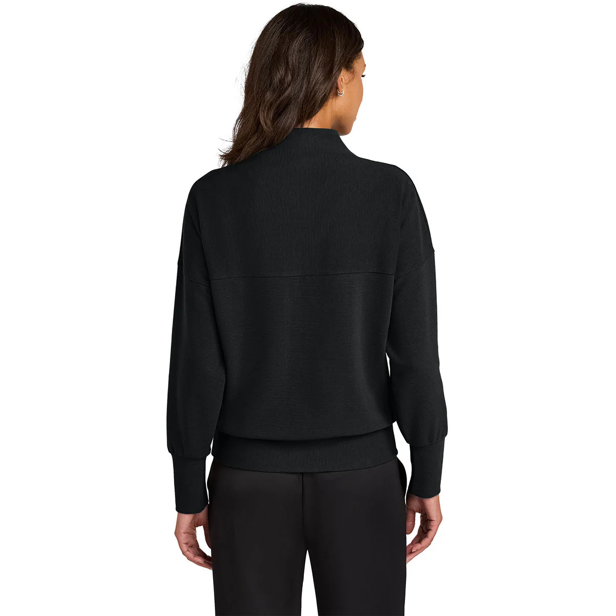 Mercer+Mettle Women's Deep Black Linear Texture 1/4-Zip - Image 4