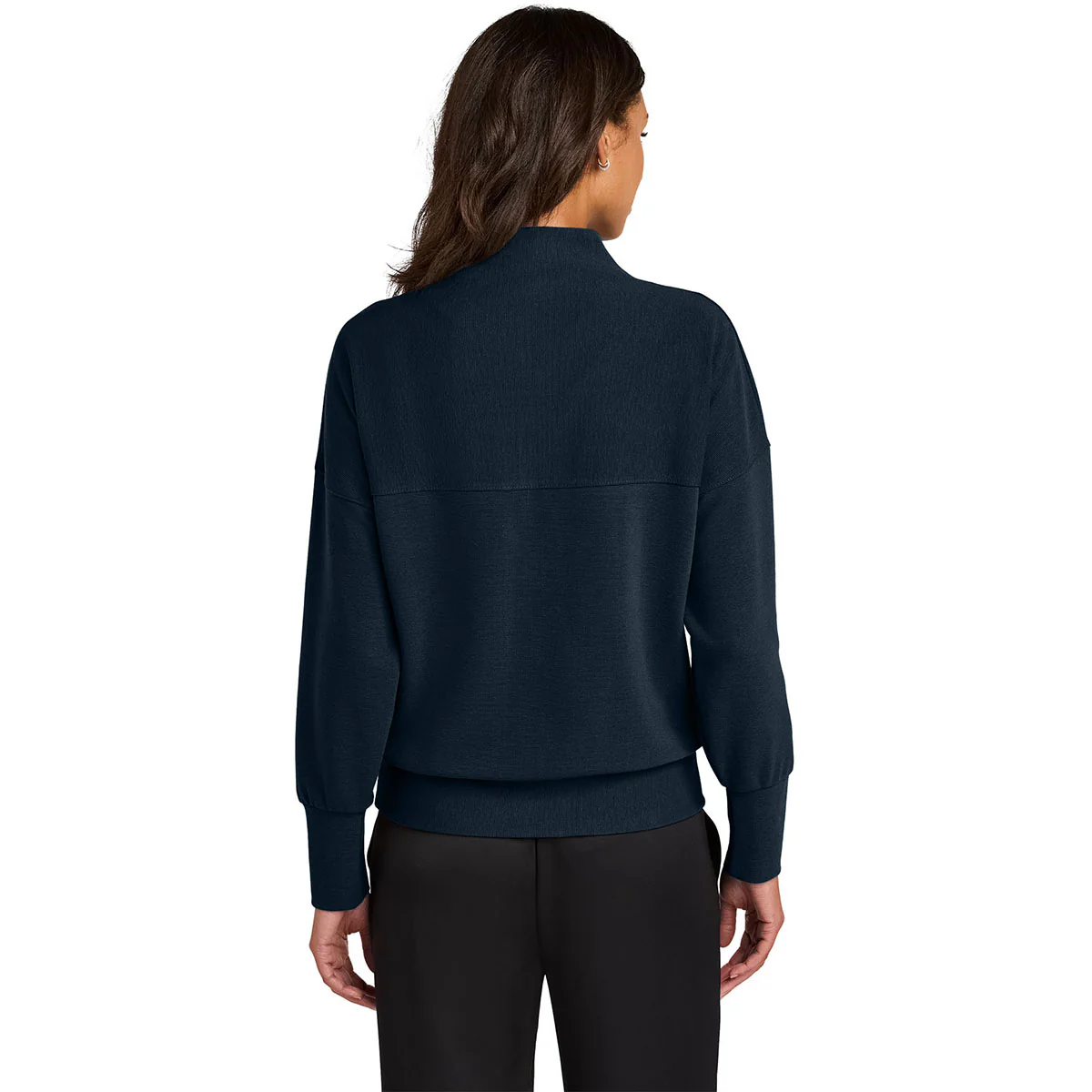 Mercer+Mettle Women's Night Navy Linear Texture 1/4-Zip - Image 4