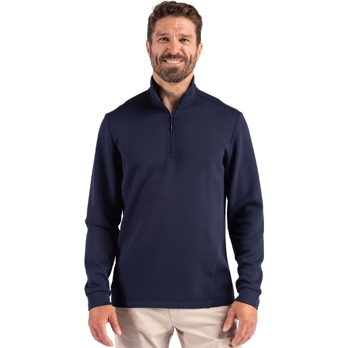 Clique Men's Dark Navy Haven Recycled Quarter Zip Pullover - Image 3