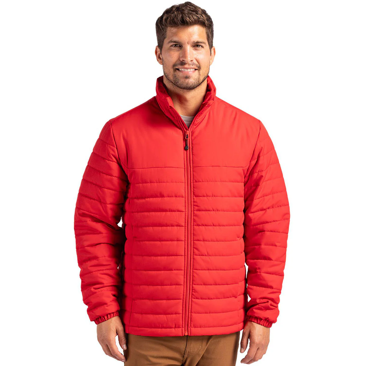 Clique Men's Red Elevation Eco Full Zip Puffer Jacket - Image 3