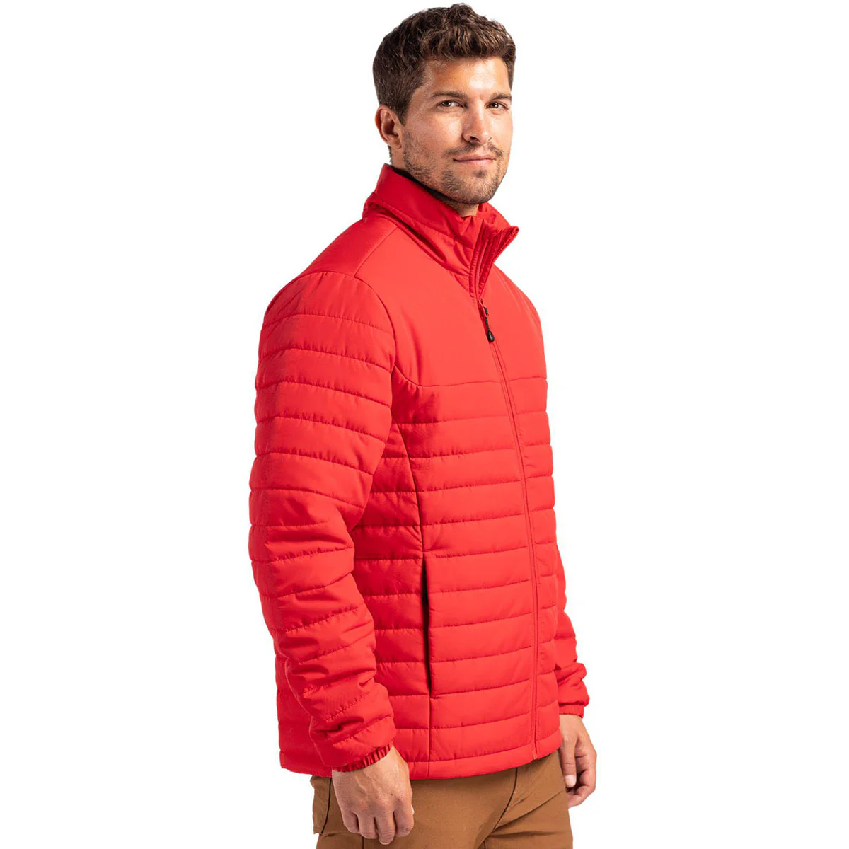 Clique Men's Red Elevation Eco Full Zip Puffer Jacket - Image 5